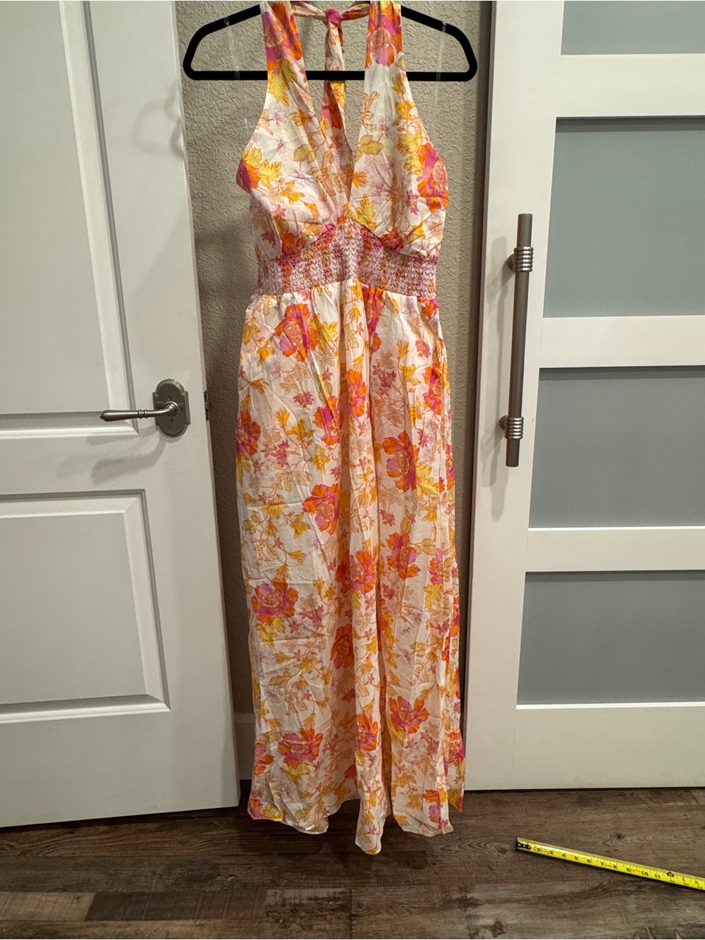 “Hale Bob” Floral Halter Maxi: happy print, NWT, 100% cotton, lined, size M
